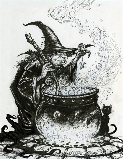 Witchcraft pen illustration